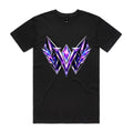 VUDU WULF VW Stamp tee, black: amethyst gem-cut VW mark