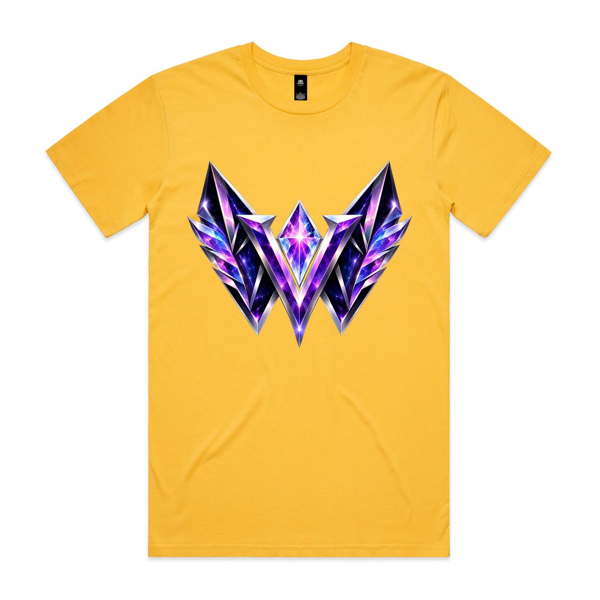 VUDU WULF VW Crystal Stamp tee, Yellow: amethyst gem-cut VW mark