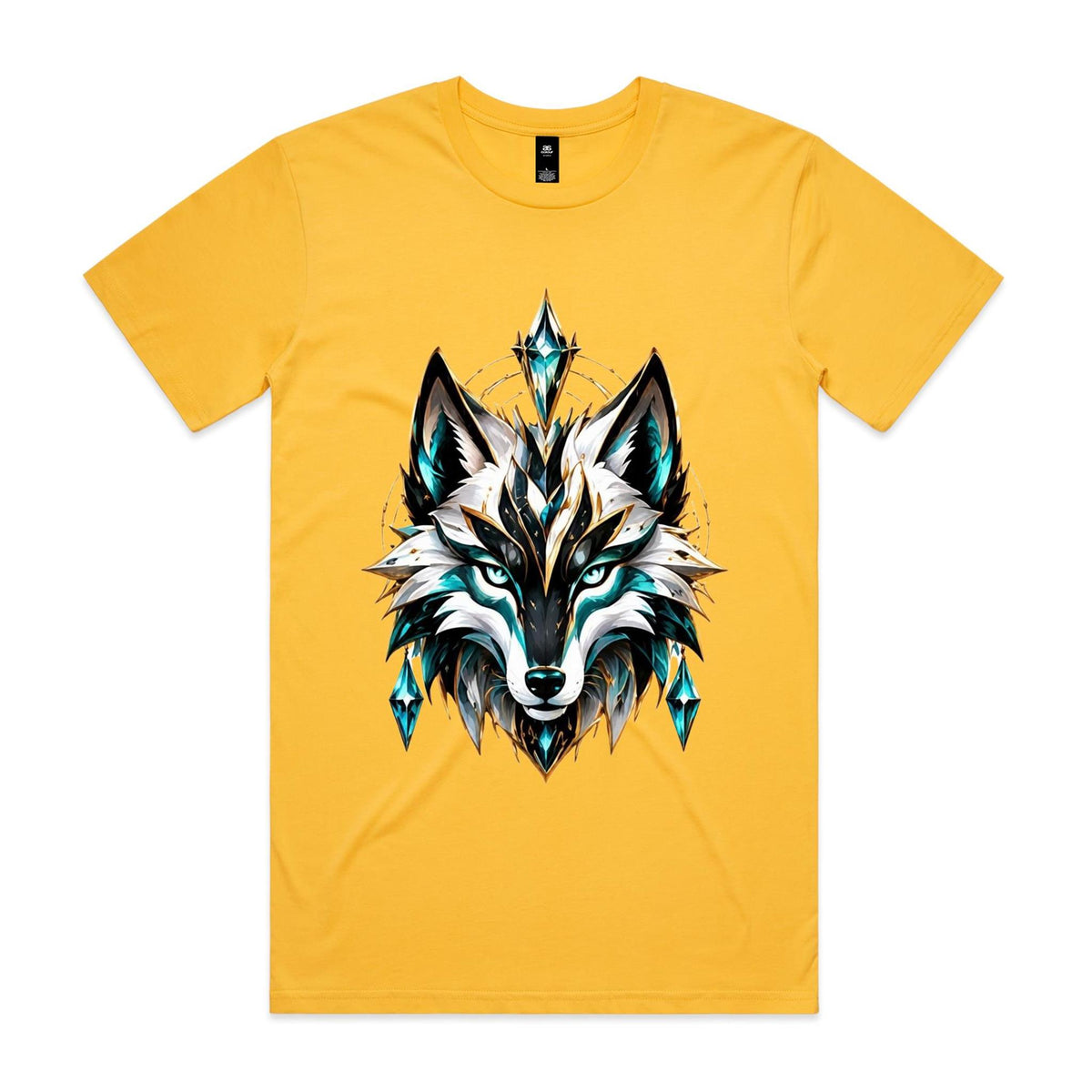 VUDU WULF Crystal WULF Head tee, Yellow