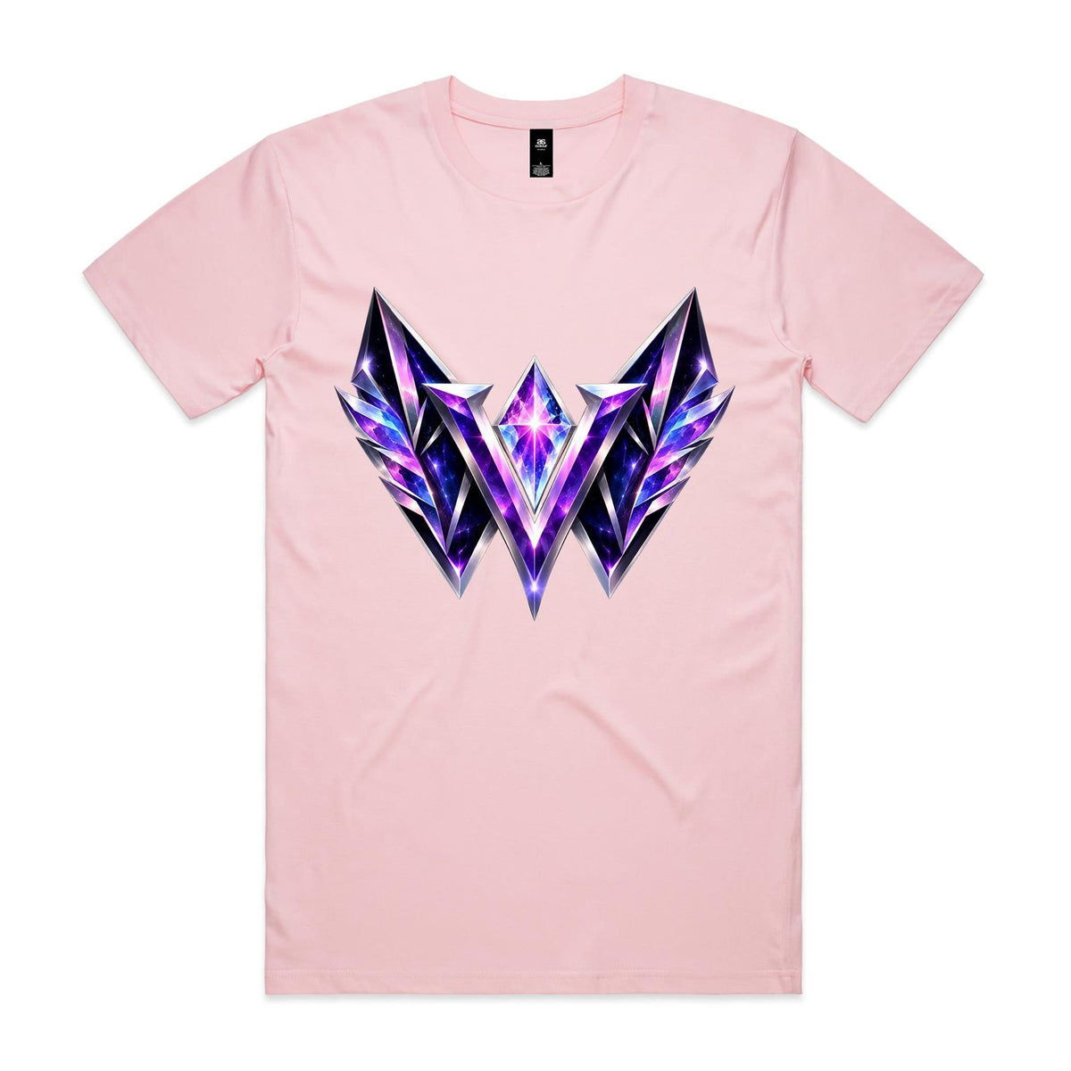 VUDU WULF VW Crystal Stamp tee, Pink: amethyst gem-cut VW mark