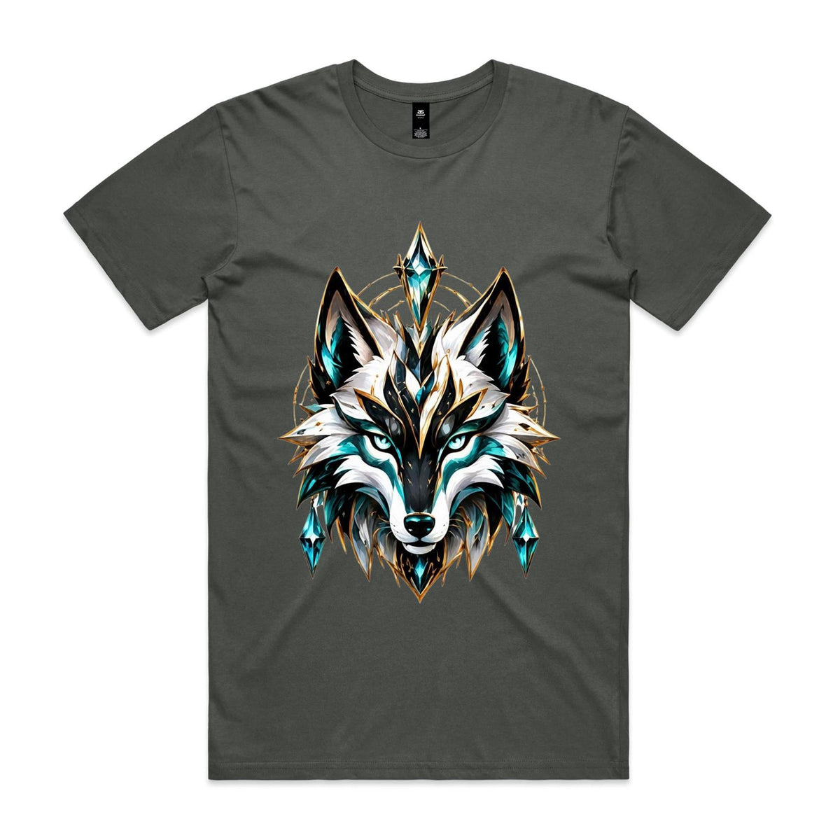 VUDU WULF Crystal WULF Head tee, Charcoal